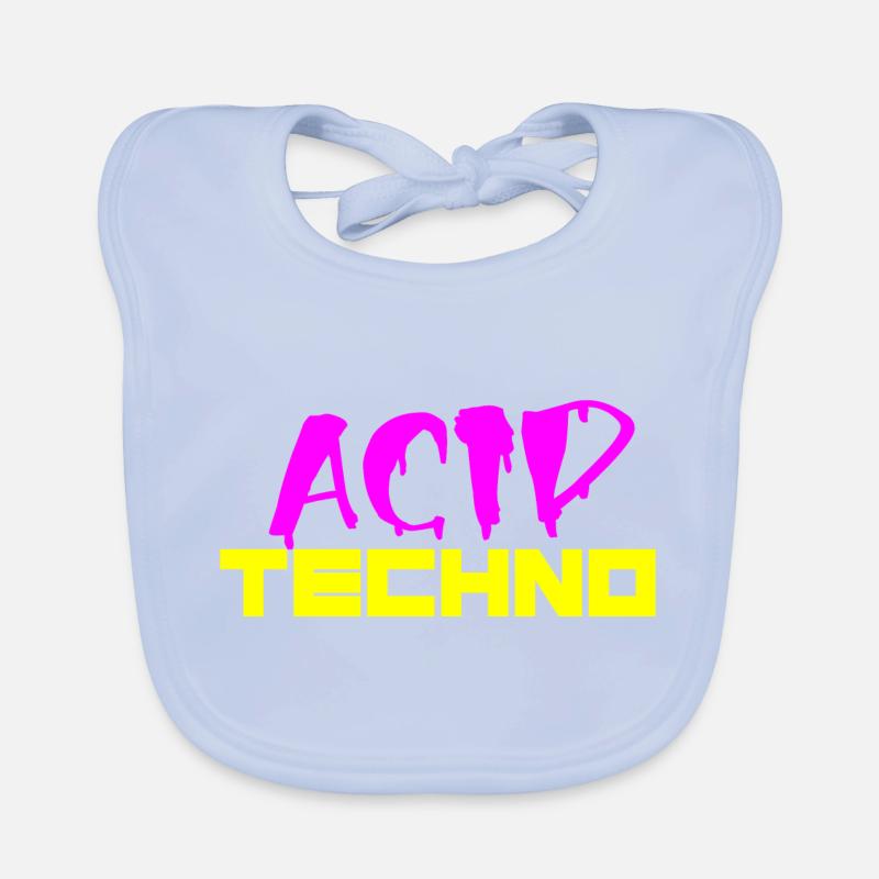 acid techno Organic Baby Bibs