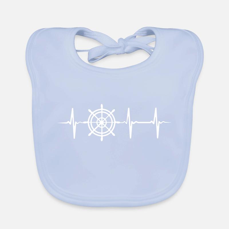Herzschlag Schiff Rad Schiffsruder Baby Bio-Lätzchen