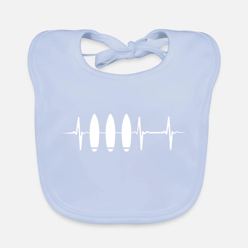 Heartbeat 3 surfboards Organic Baby Bibs
