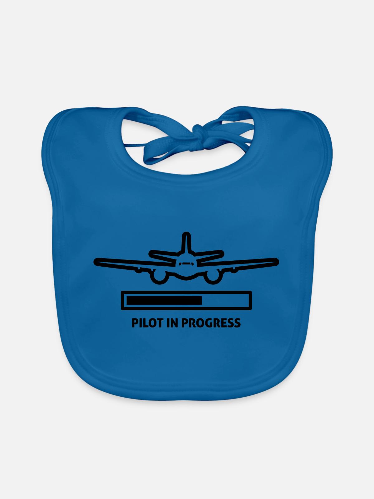 pilot - Baby Bio-Lätzchen - Pfauenblau - Vorne