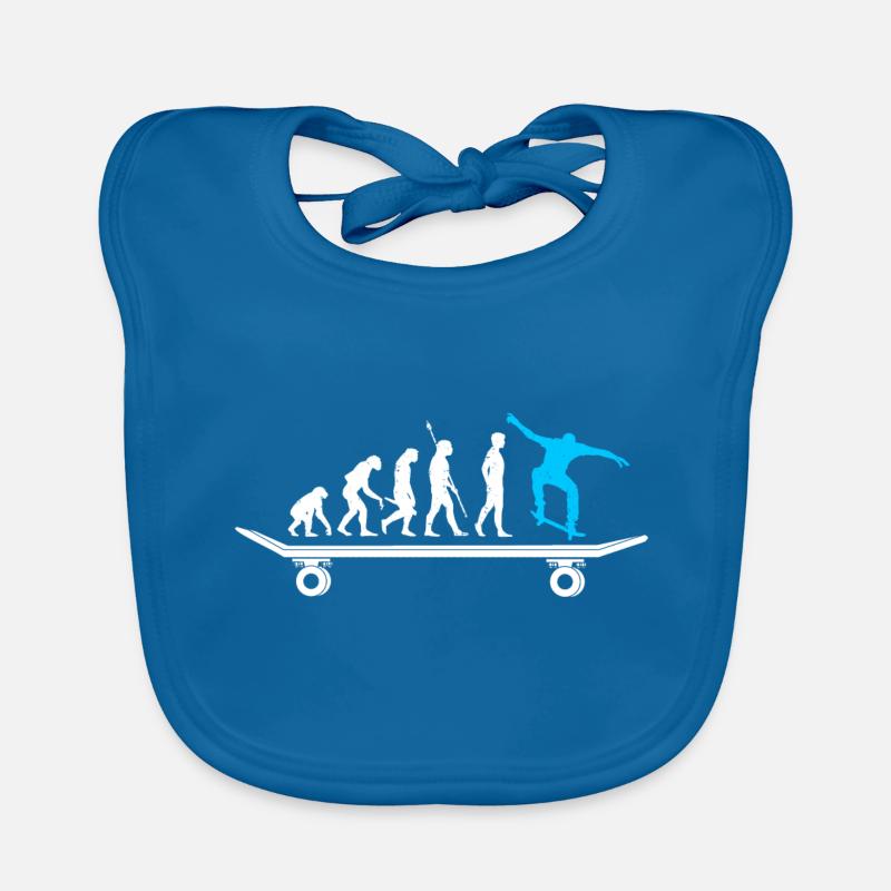 Skateboard evolution skateboarder Organic Baby Bibs