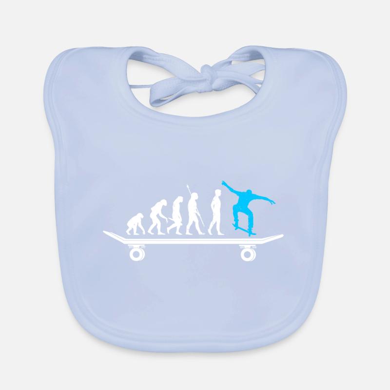 Skateboard evolution skateboarder Organic Baby Bibs
