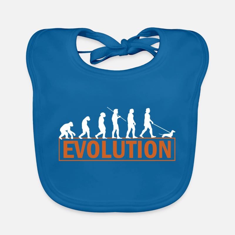 Dachshund Evolution Dachshund Teckel gift idea Organic Baby Bibs