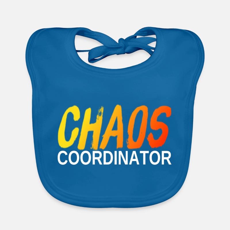 CHAOS COORDINATOR - gradient & white office humor Organic Baby Bibs