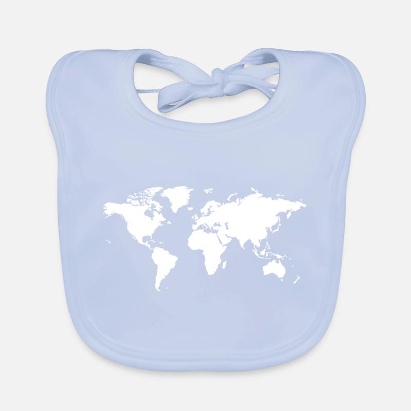 World map Organic Baby Bibs