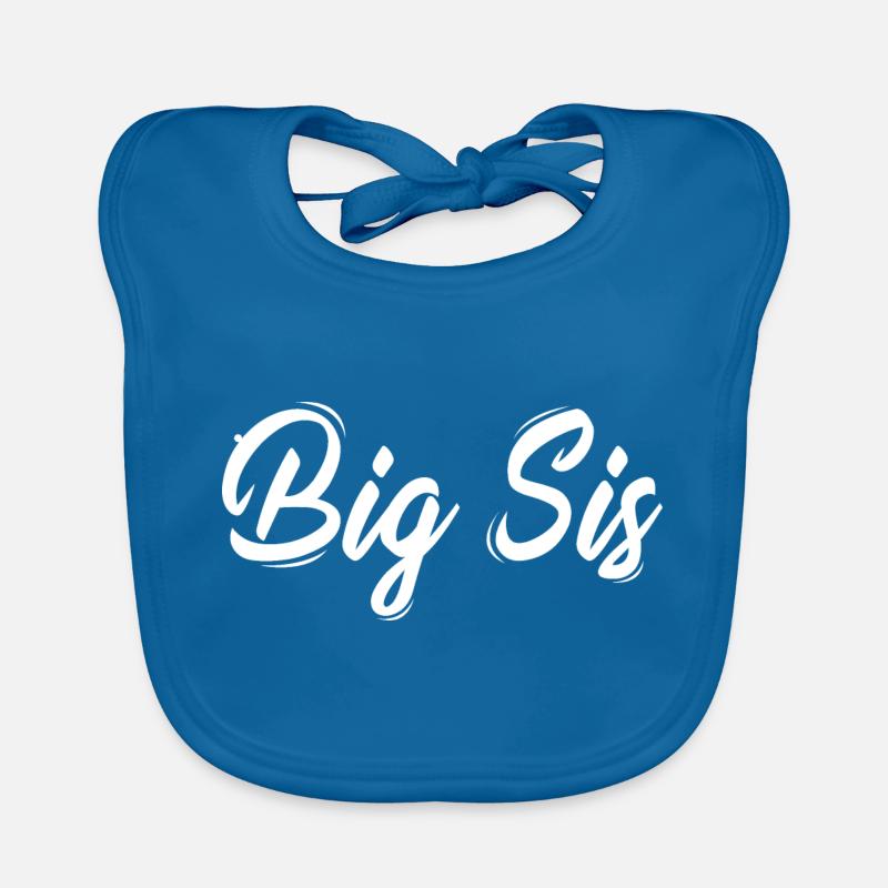 Grande soeur - Bavoir bio Bébé - bleu paon