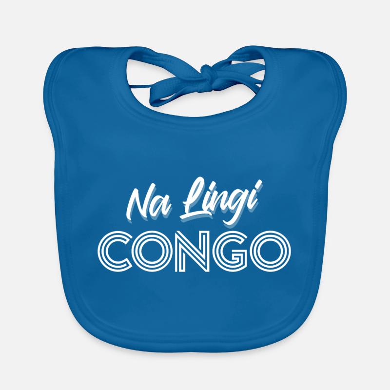 NA LINGI CONGO - Bavoir bio Bébé - bleu paon