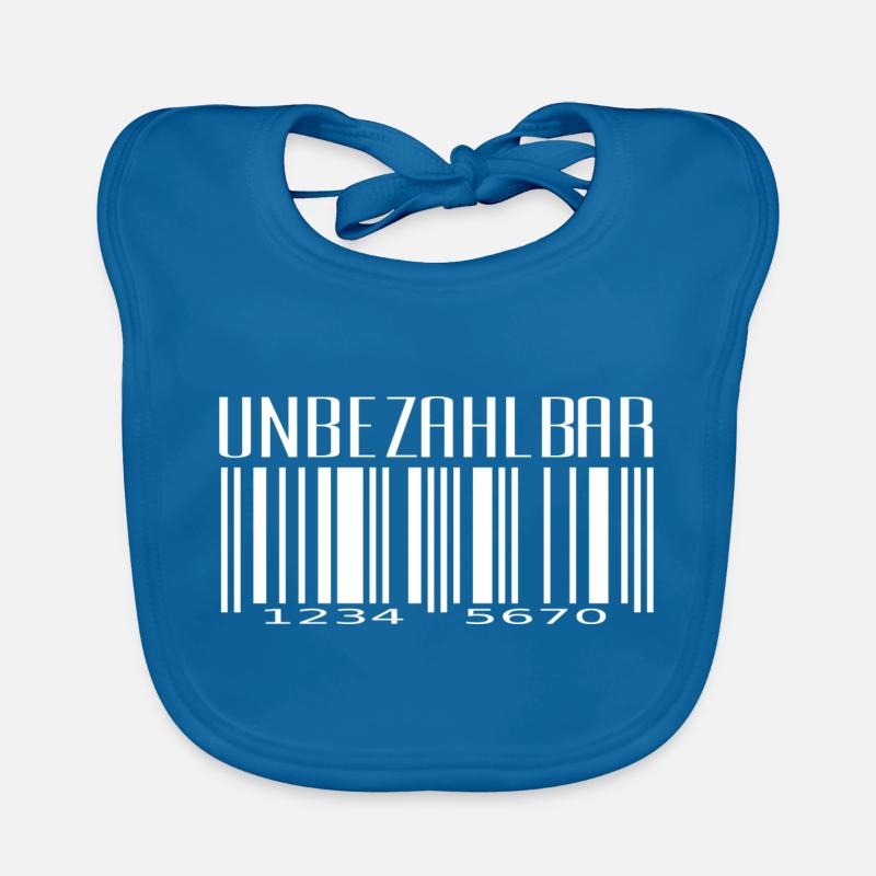 Unbezahlbar Strichcode Design - Baby Bio-Lätzchen - Pfauenblau
