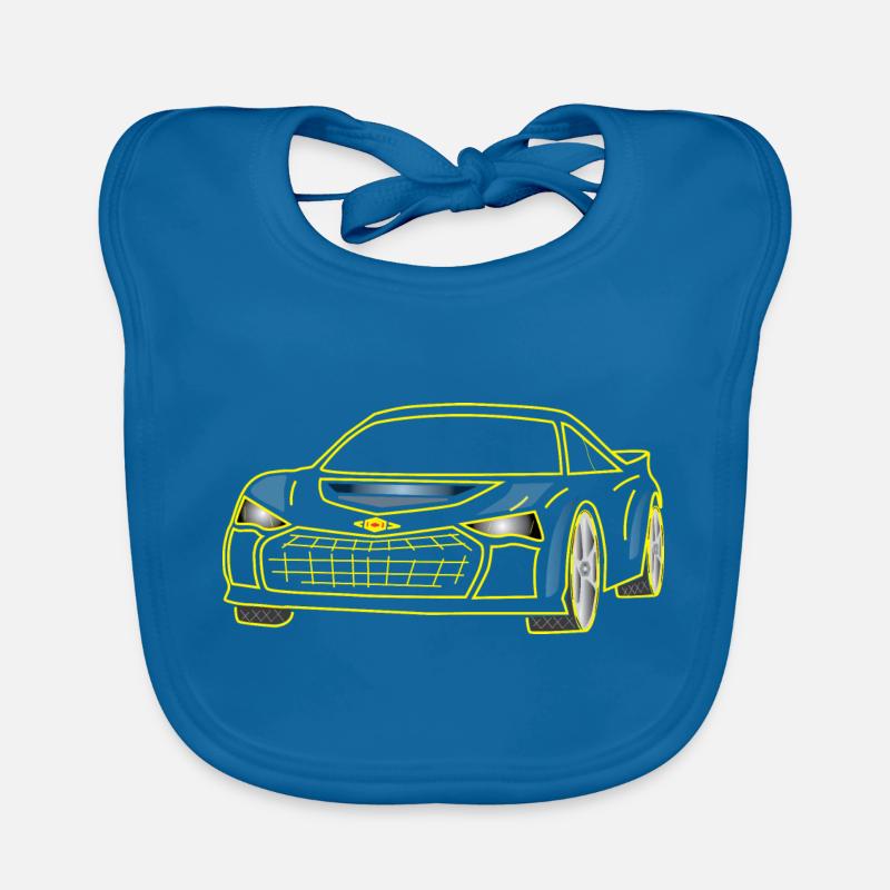 auto, car - Baby Bio-Lätzchen - Pfauenblau