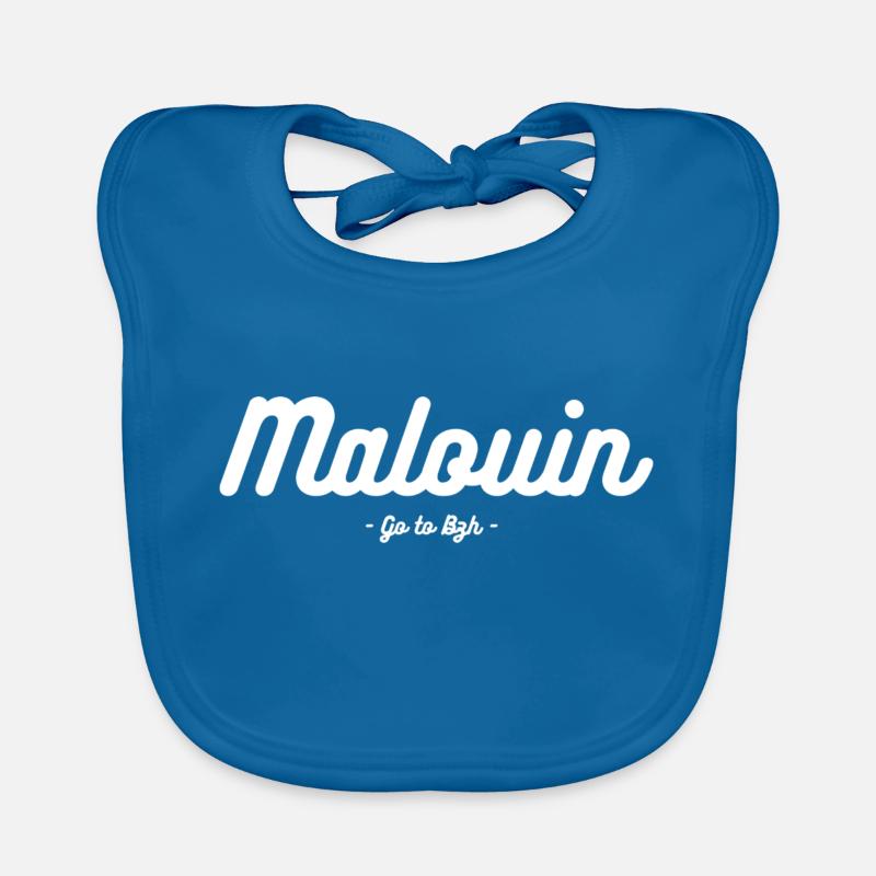 Malouin - Bavoir bio Bébé - bleu paon