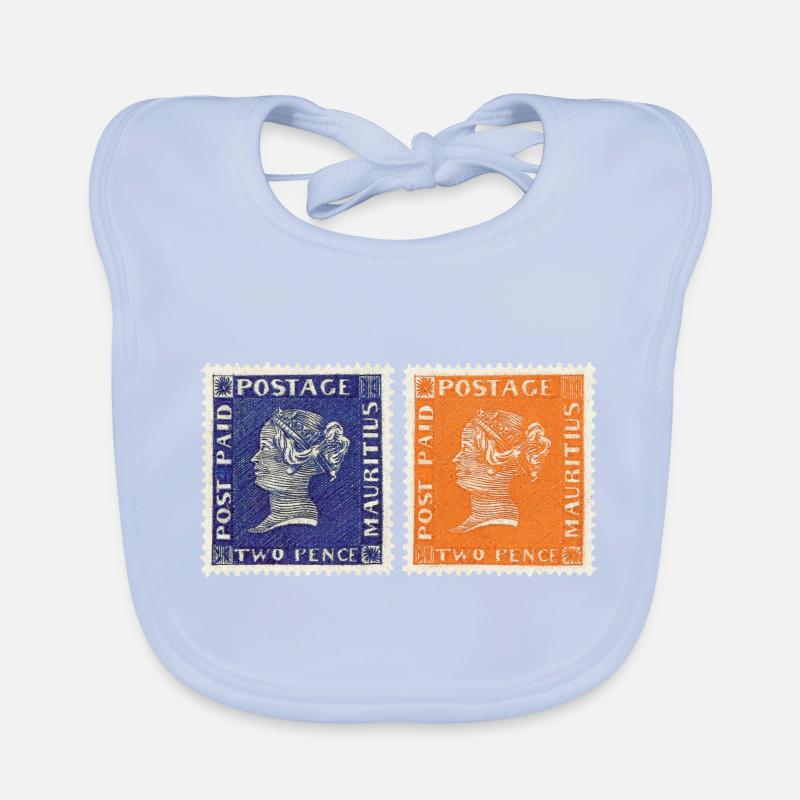 Rote und Blaue Mauritius Baby Bio-Lätzchen