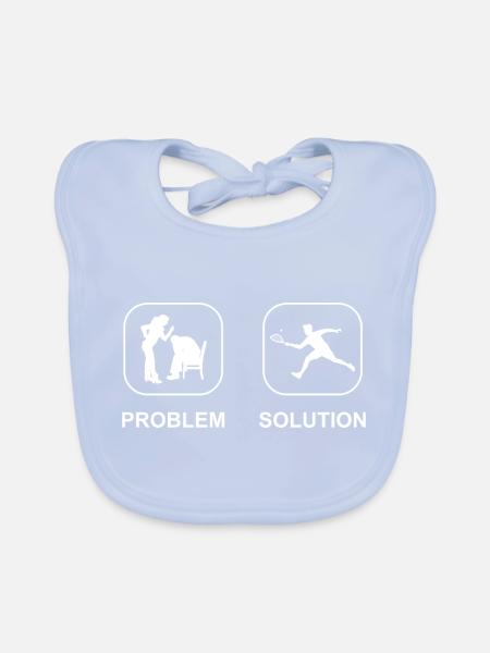 Squash Racquetball Player Racquetball Squash Game - Organic Baby Bibs - sky blue - Front