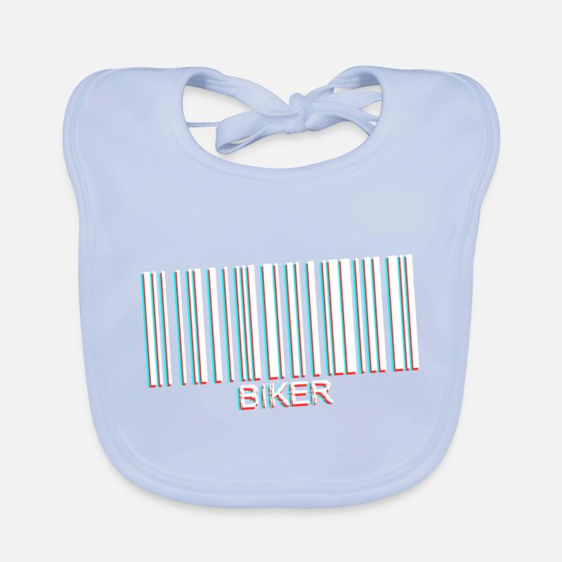 code barre biker white Bavoir bio Bébé