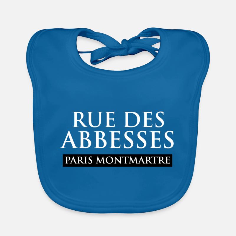 rueabbesses - Bavoir bio Bébé - bleu paon