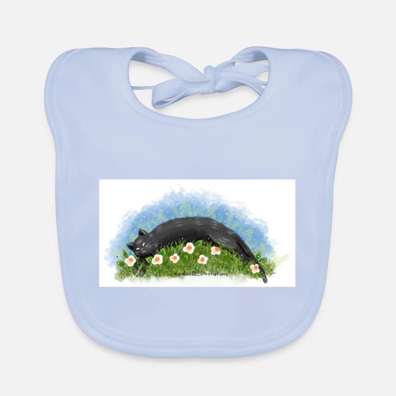 Cat sleeps Organic Baby Bibs