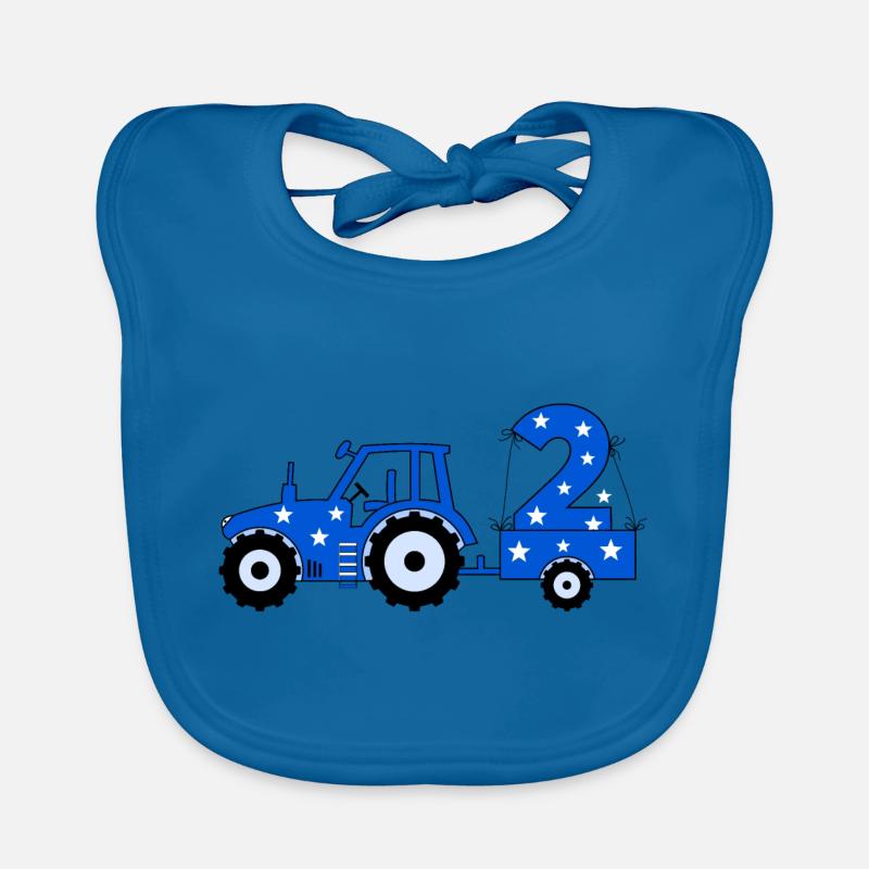 2nd birthday tractor Organic Baby Bibs