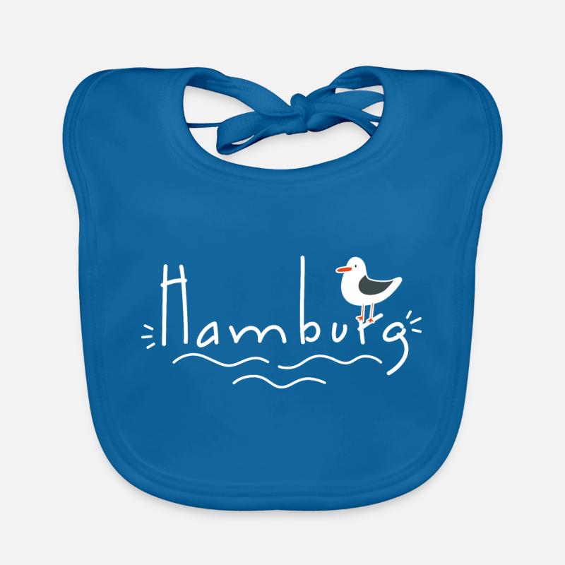 Hamburg mit Möwe Baby Bio-Lätzchen