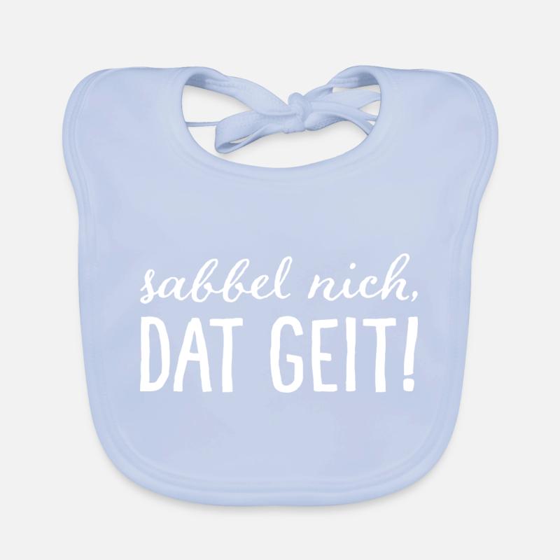 Sabbel nich, dat geit! Weiß Baby Bio-Lätzchen