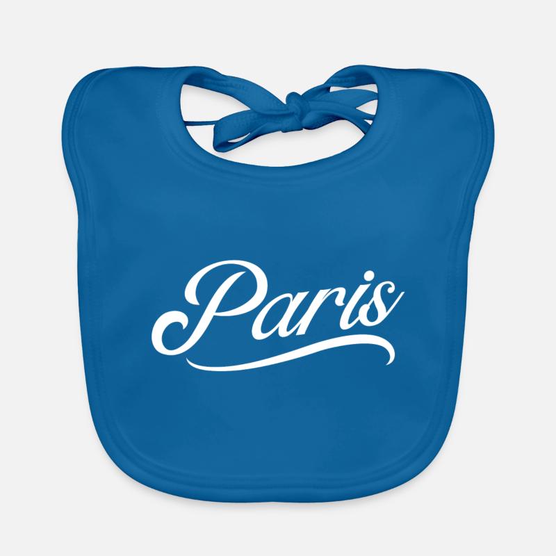 Paris - Bavoir bio Bébé - bleu paon