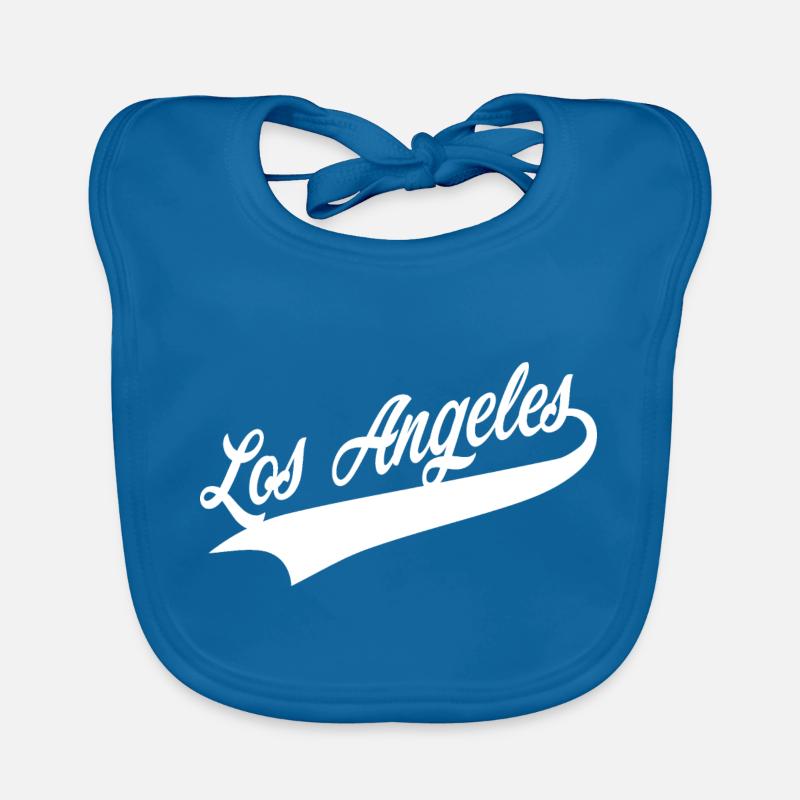 Los Angeles - Bavoir bio Bébé - bleu paon