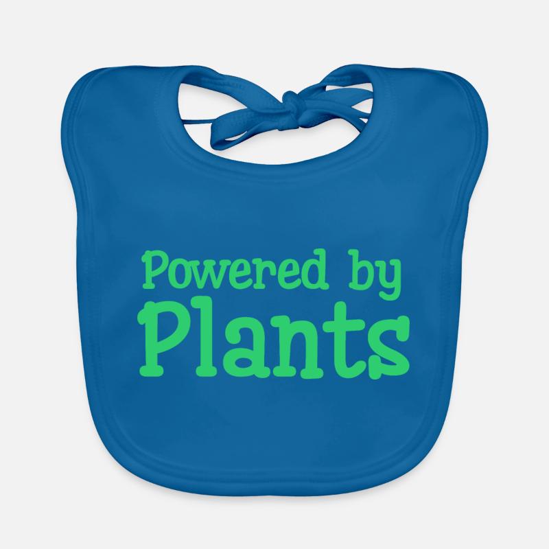 Powered by plants - Organic Baby Bibs - peacock-blue
