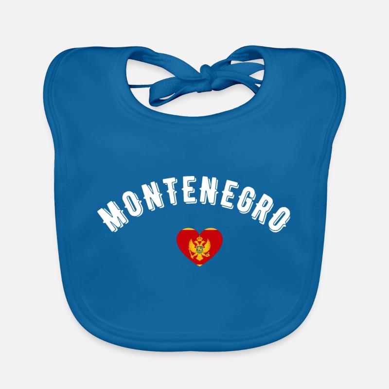 Monténégro - Bavoir bio Bébé - bleu paon
