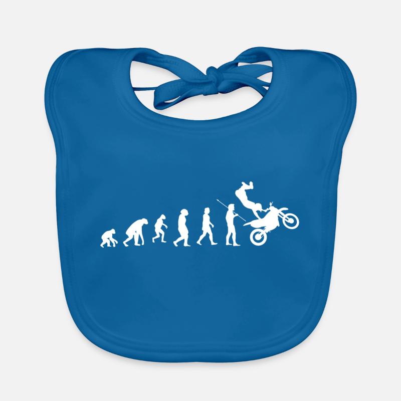 Motocross evolution - Baby Bio-Lätzchen - Pfauenblau