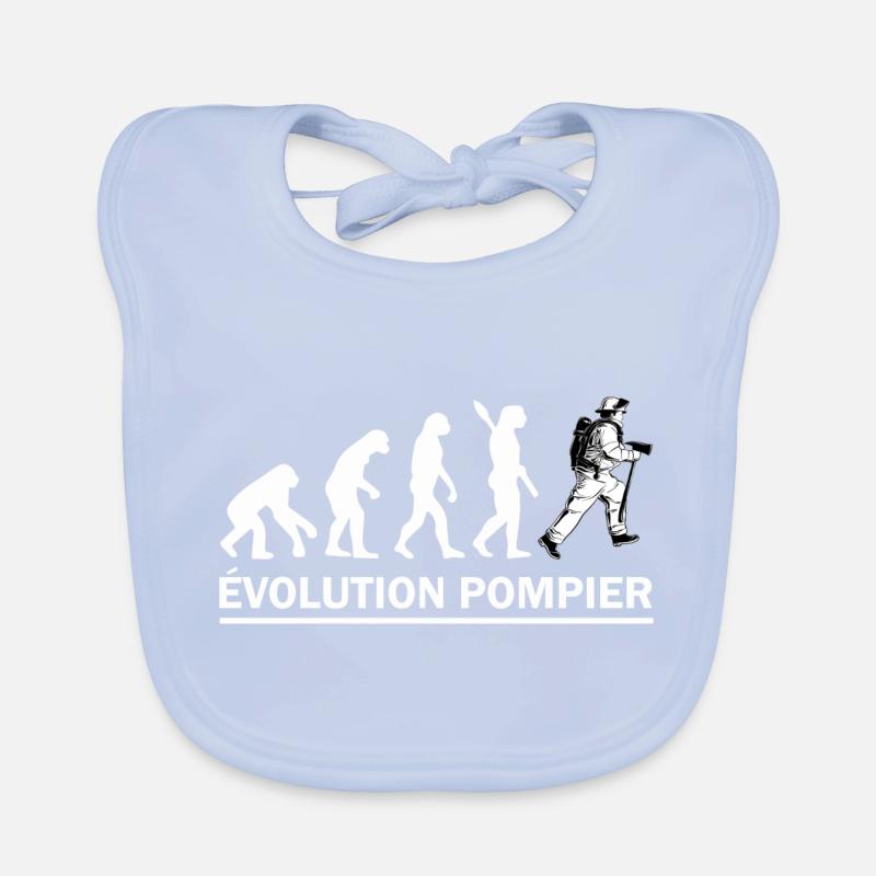 évolution pompier / cadeau humour pompier Bavoir bio Bébé