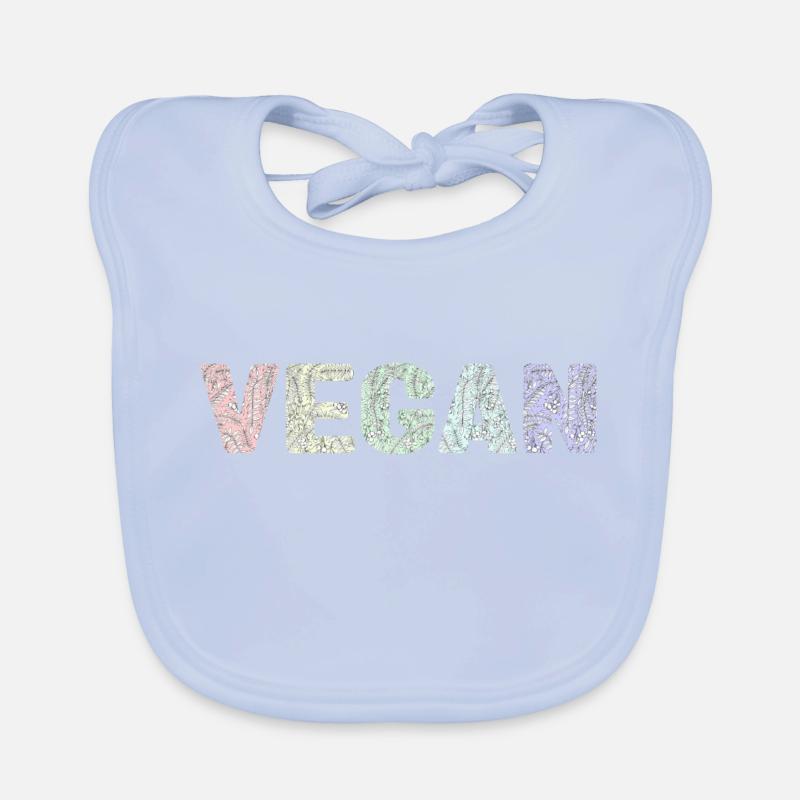 Vegan - botanical pattern - pastels Bavoir bio Bébé