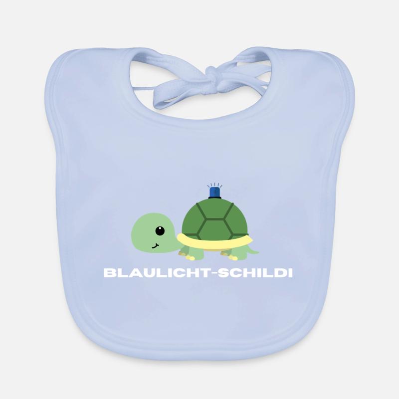 Blaulicht-Schildi | Geschenk, Geschenkidee Baby Bio-Lätzchen