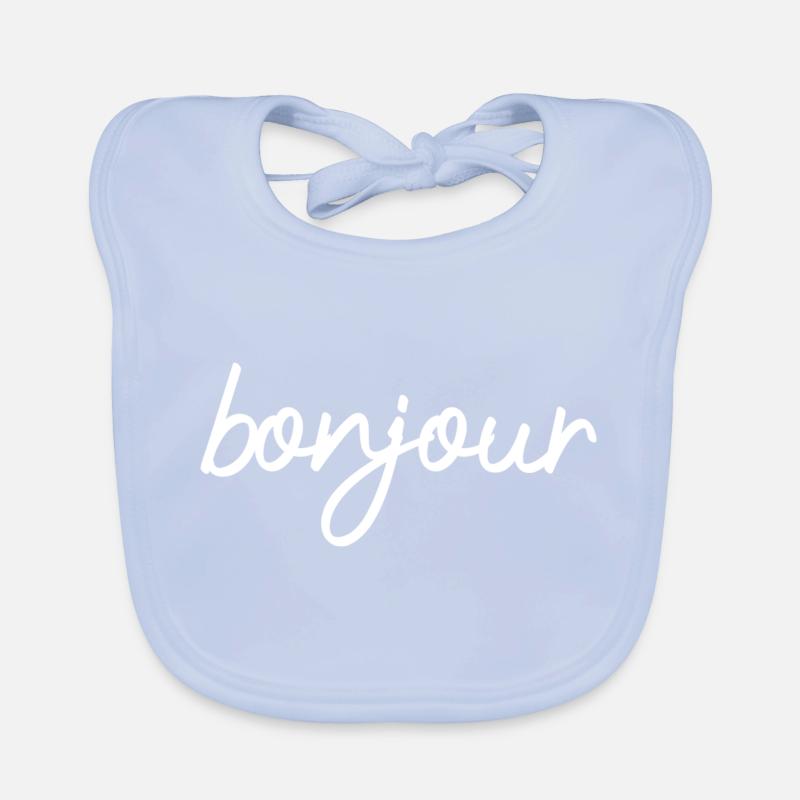Bonjour - Conception de texte français minimaliste Bavoir bio Bébé