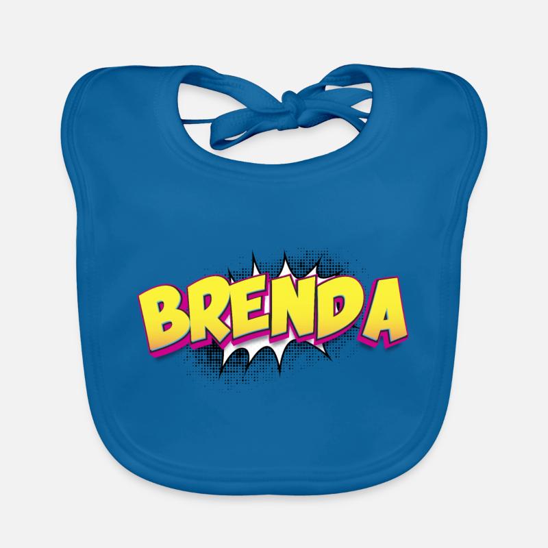 Brenda benutzerdefinierter Name Comic-Stil Pop-Art, Baby Bio-Lätzchen