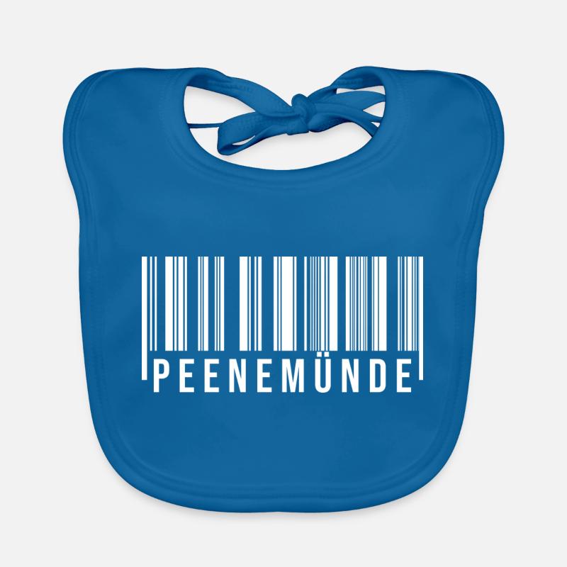 Peenemünde Strichcode - Baby Bio-Lätzchen - Pfauenblau