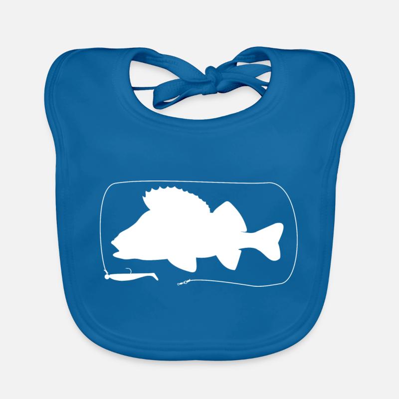 Perch with softbait - Organic Baby Bibs - peacock-blue