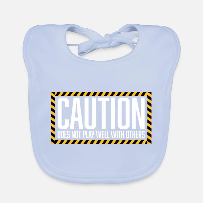 Caution Does Not Play Well With Others Warnung Baby Bio-Lätzchen