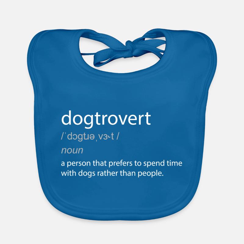 Dogtrovert Dog Lover Funny Definition Organic Baby Bibs