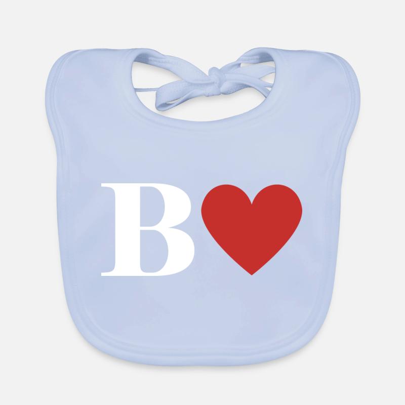Letter b red heart Organic Baby Bibs