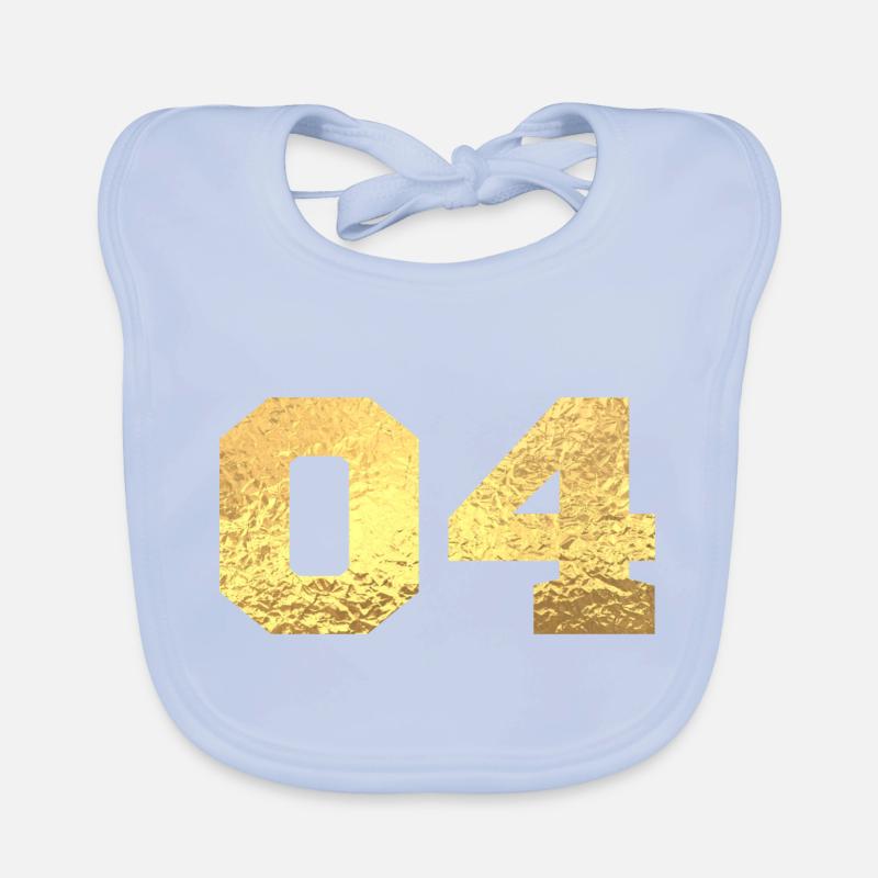 Numéro 4 paillettes doré - 4e anniversaire Bavoir bio Bébé