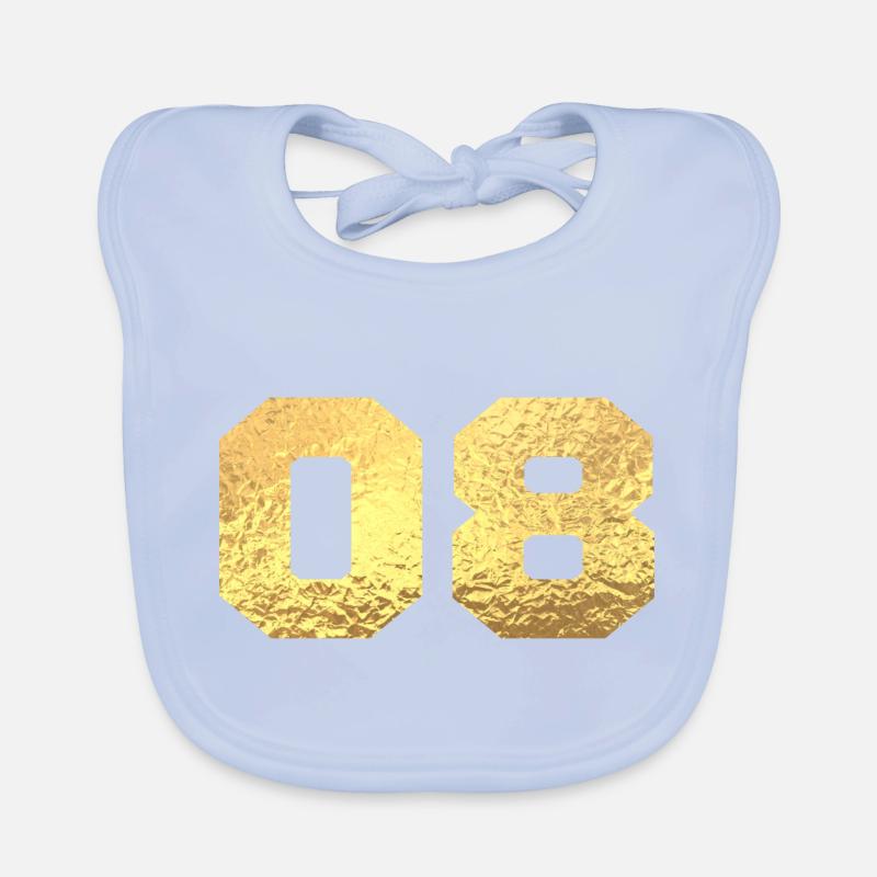 Numéro 8 paillettes doré - 8e anniversaire Bavoir bio Bébé
