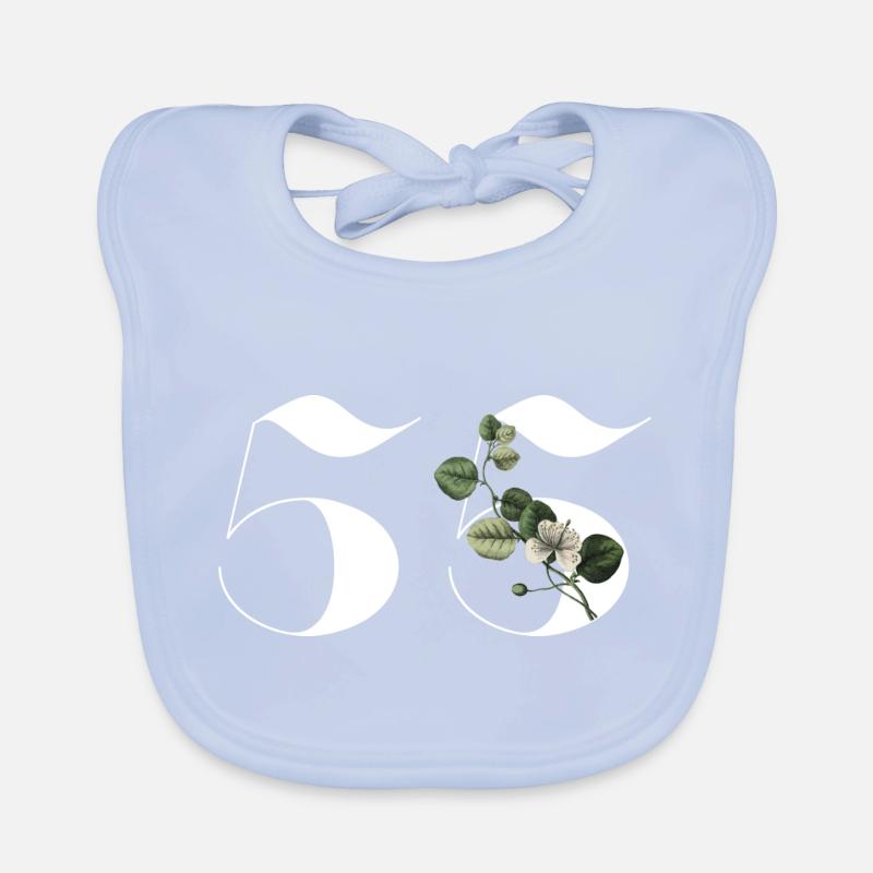 Nummer 55 Blumengrün - 55. Blumengeburtstag Baby Bio-Lätzchen