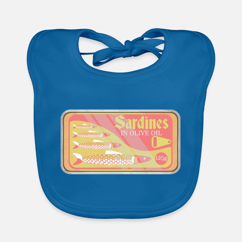 Sardinen in einer Pop-Art aus der Dose Baby Bio-Lätzchen