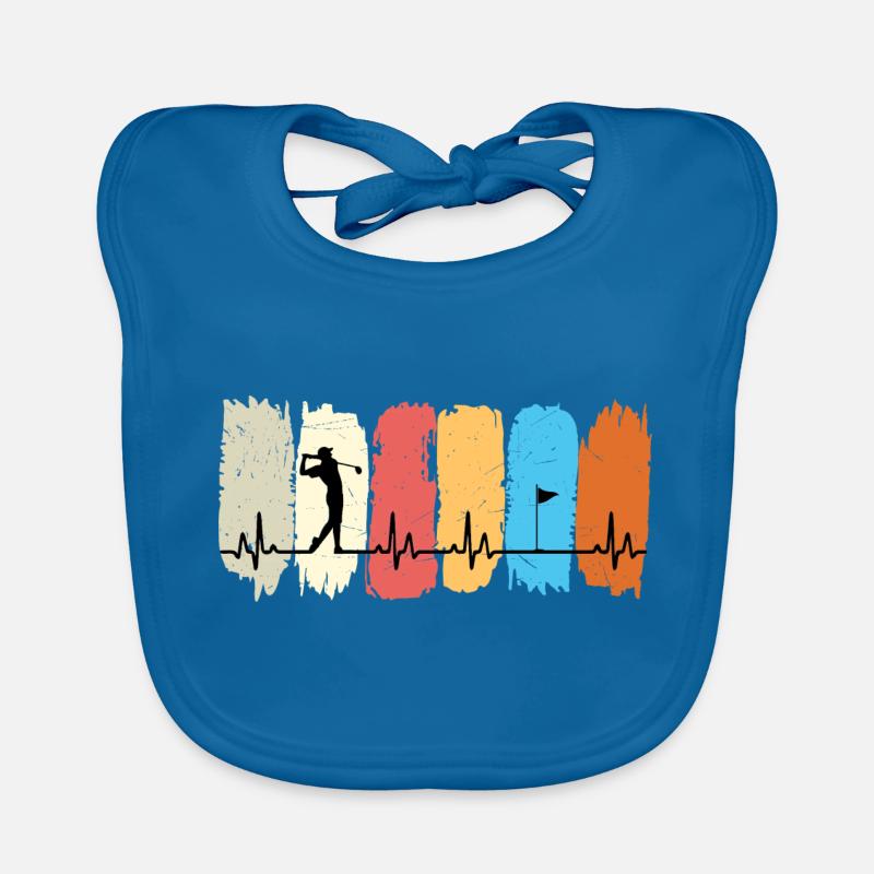 Golf-Herzschlag - Baby Bio-Lätzchen - Pfauenblau