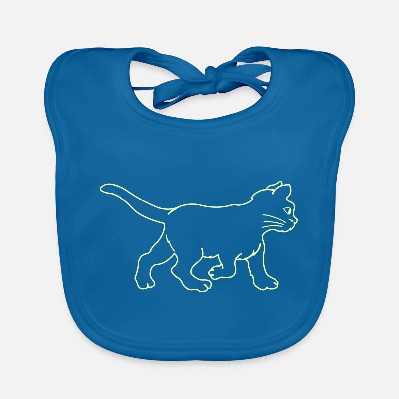 katze - Baby Bio-Lätzchen - Pfauenblau