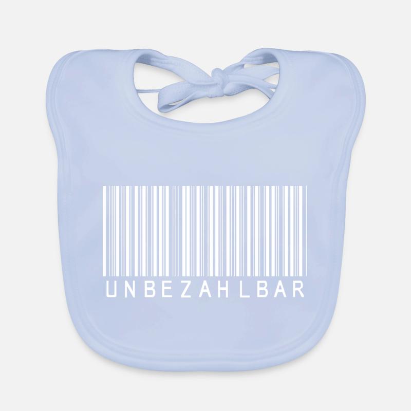 Barcode PRICELESS white Organic Baby Bibs