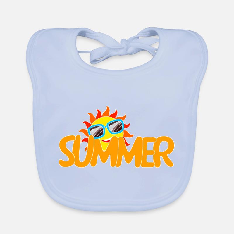 Sommer Sonne mit Cooler Brille Baby Bio-Lätzchen