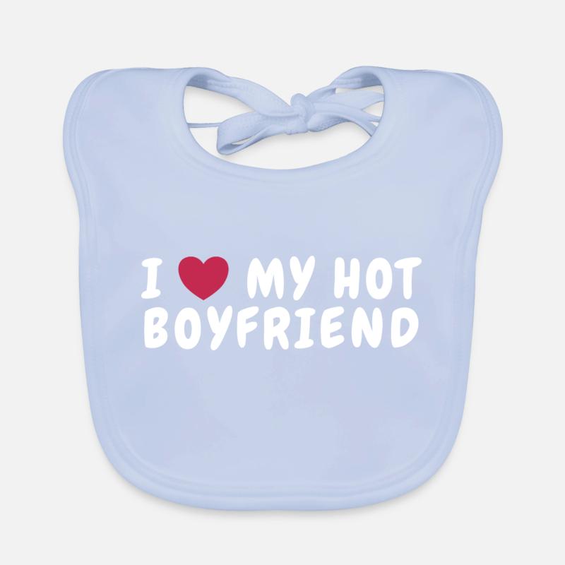 J’aime mon petit ami chaud - Idée de la Saint-Valentin Bavoir bio Bébé