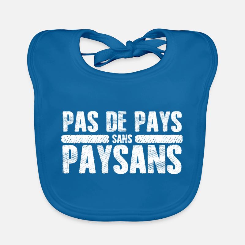 agriculteurs - Bavoir bio Bébé - bleu paon