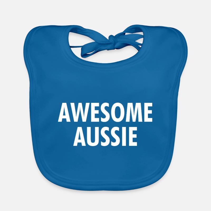 Australien génial - Australie - Australie - Bavoir bio Bébé - bleu paon