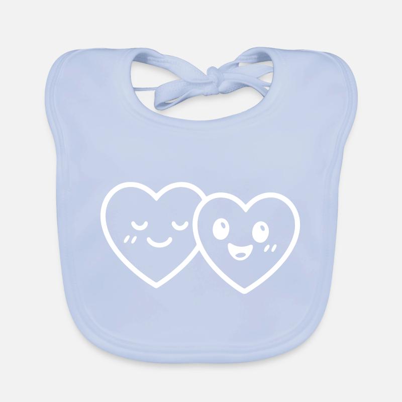 Hearts Couple Love Organic Baby Bibs