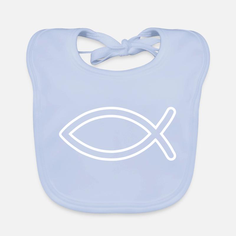 Symbole du poisson de Jésus Bavoir bio Bébé